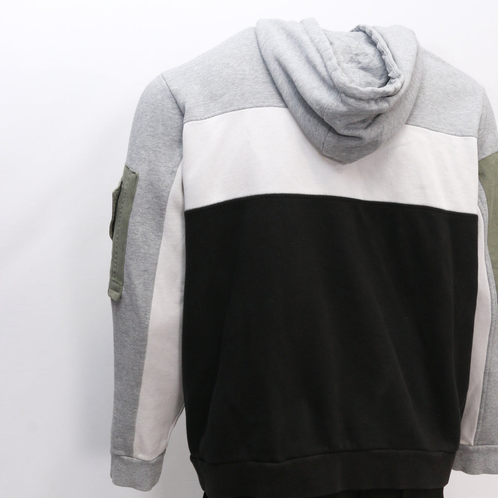 CR1039 Reworked Branded Contrast Side Panel Hoodie Jackets