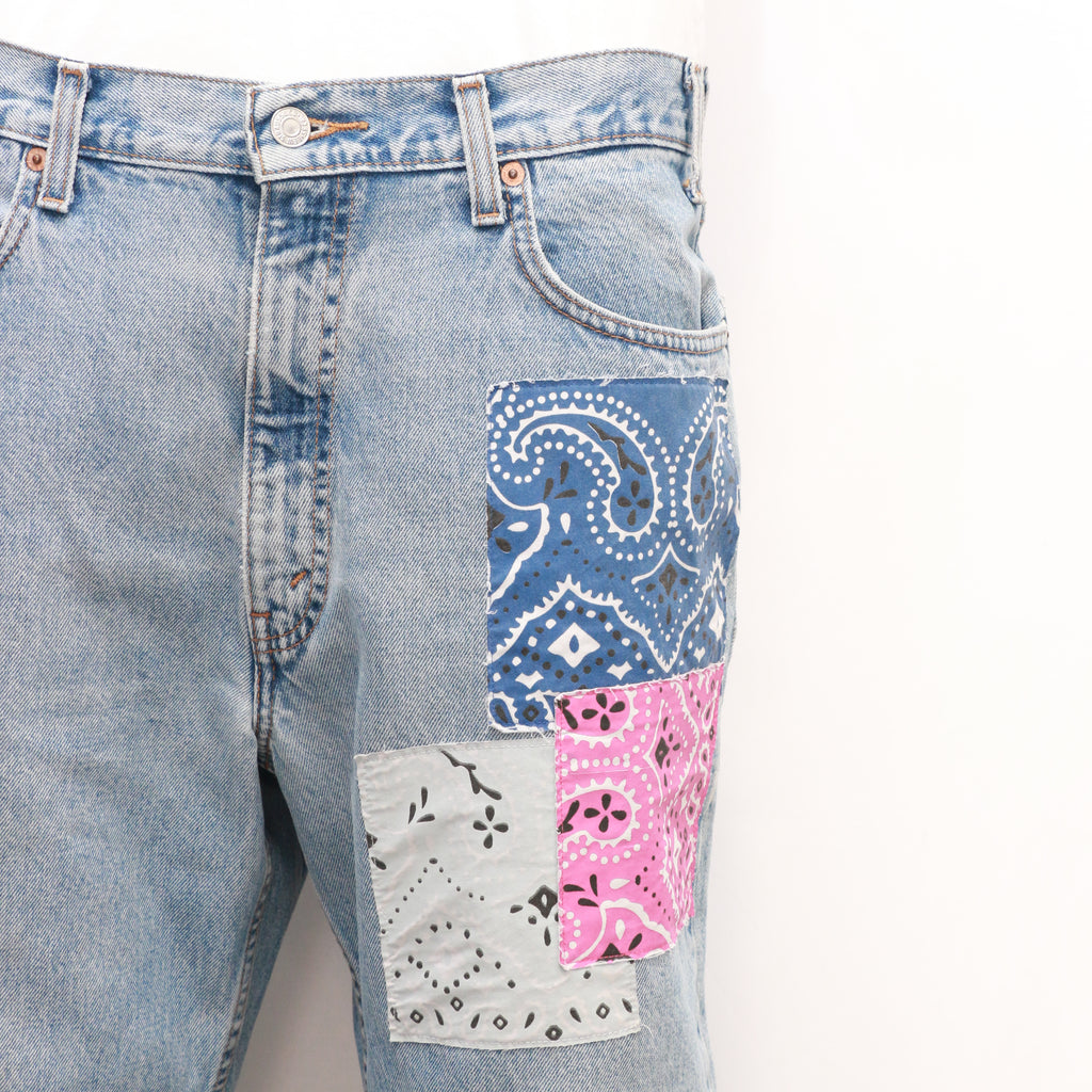 CR0083 Denim Day Reworked Pants With Hankey Patches