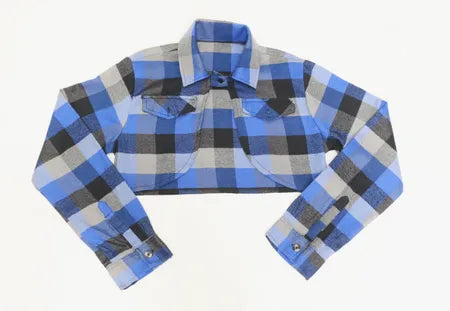 CR1114 Upcycled Cropped Flannel Jacket