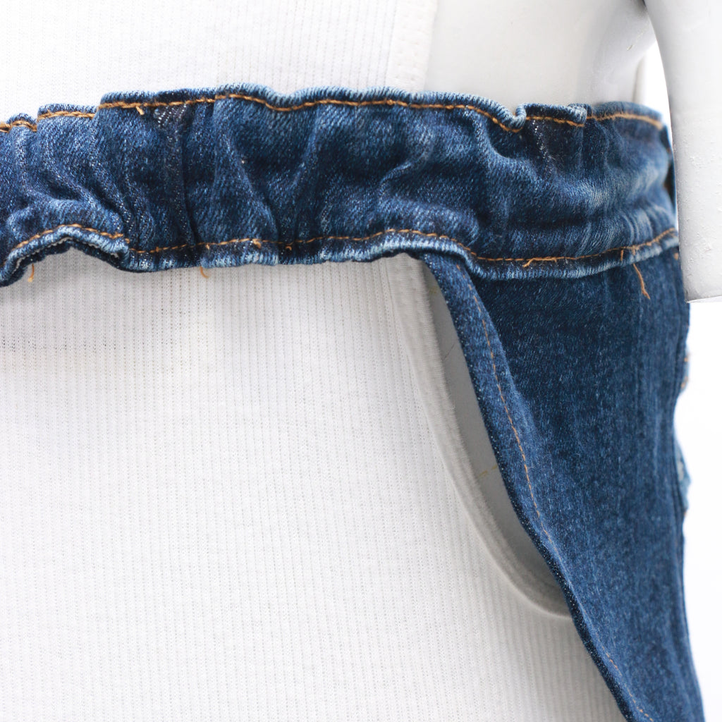 CR634 Reworked Denim Blouse and Mini Skirt Set
