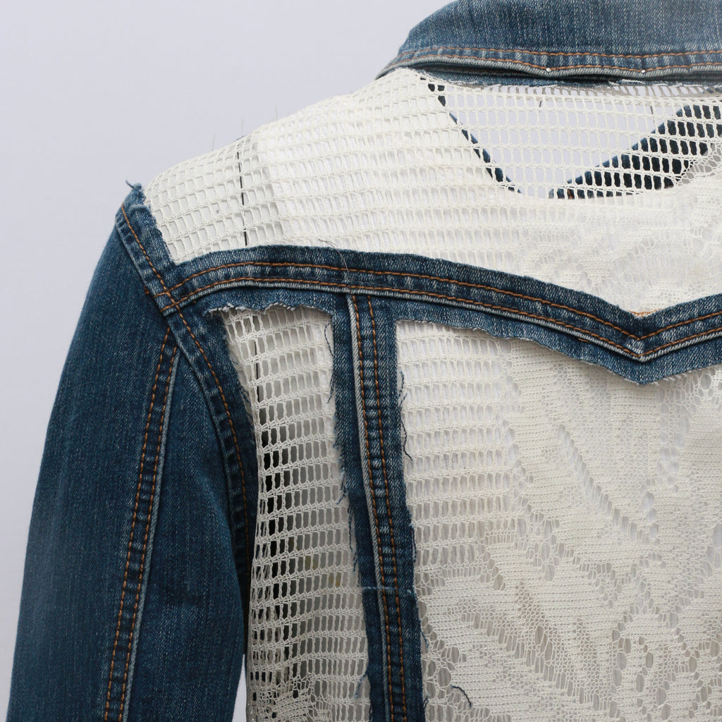 CR248 Mix Brands Reworked Denim Net Jacquard Jacket