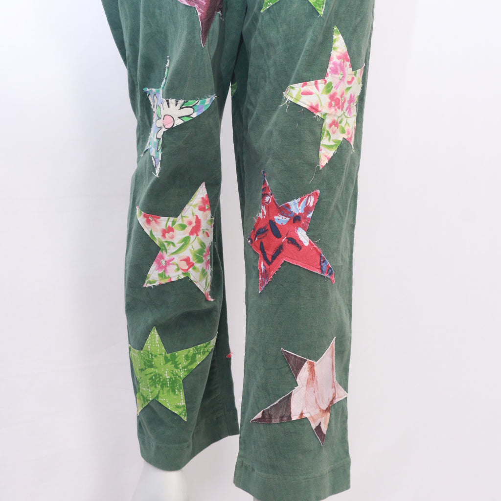 CR816 Reworked Ladies Cordroy Star Patch Pant