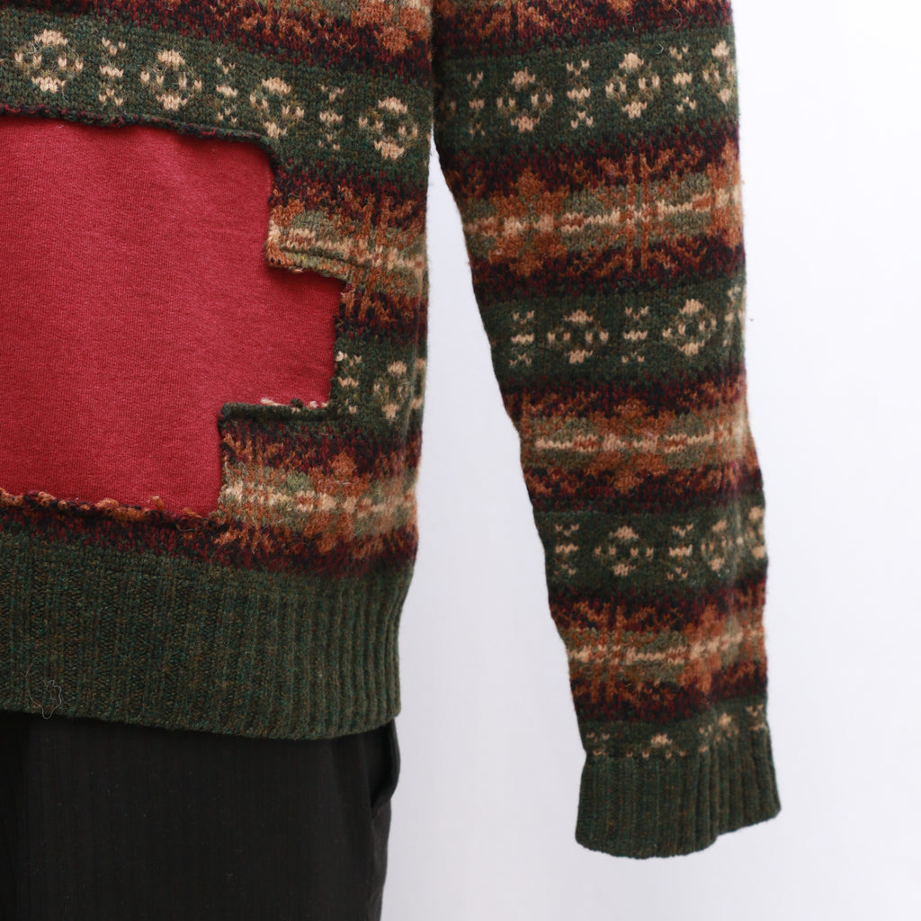 CR017 Branded Men Reworked Sweatshirt With Colorful Insert