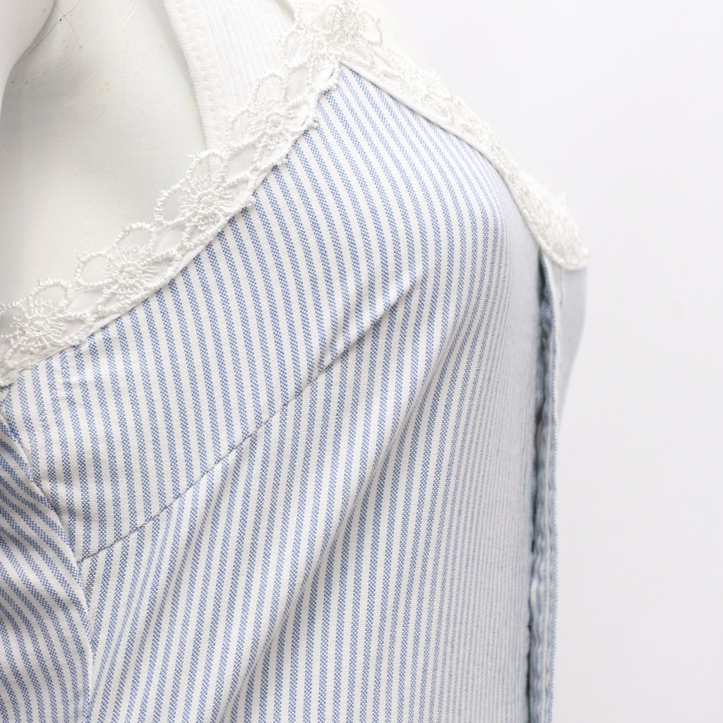 CR1017 Reworked Ladies Sleeveless Button up Shirt