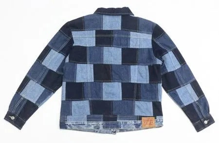 CR2011 Upcycled Checkboard Denim Jacket