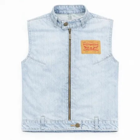 CR1289 Reworked Denim Moto Vest