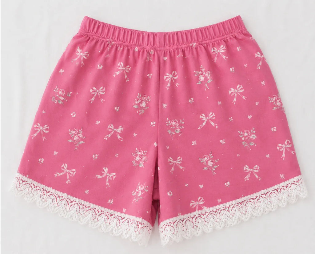 CR1586 Upcycled Linen Floral Shorts