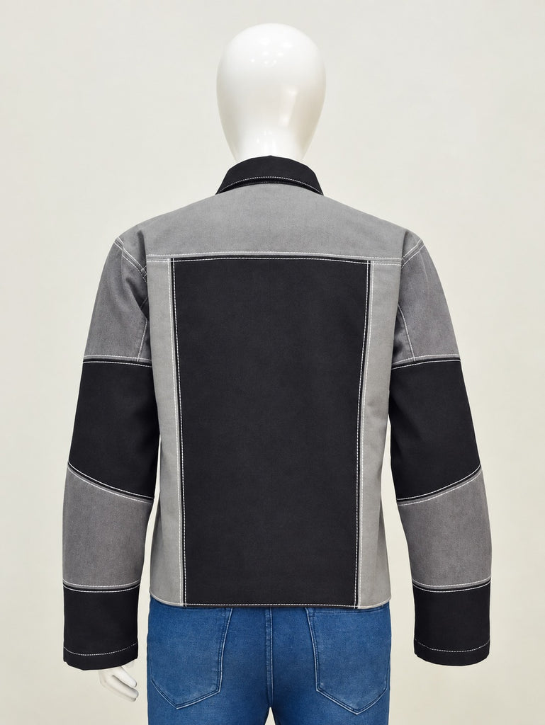 CR2281 UPCYCLED CARHARTT TWO-TONE PANEL ZIP JACKET