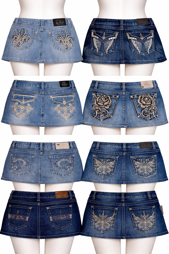 CR7253 Rework Y2K Mini Denim Skirts