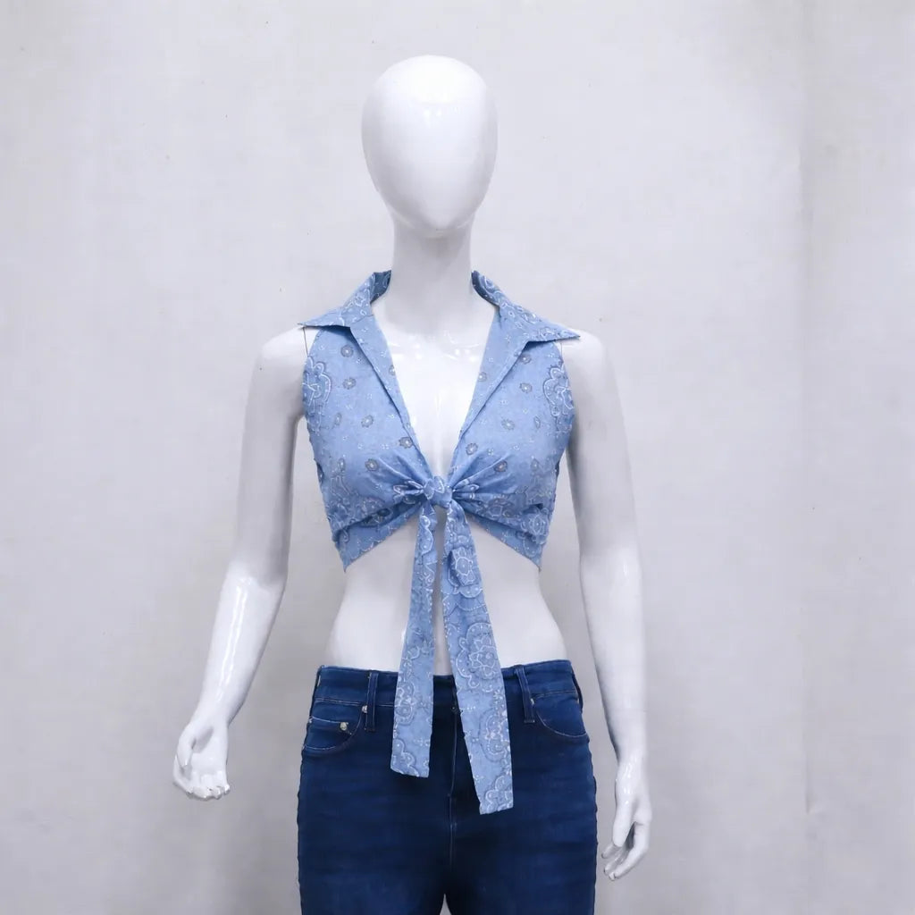 CR1287 Upcycled Bandana Tie Top