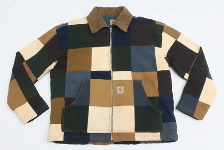 CR1166 Upcycled Heritage Patchwork Zip Jacket