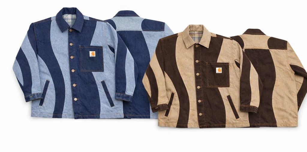 CR1392A Patchwork Denim Chore Jacket