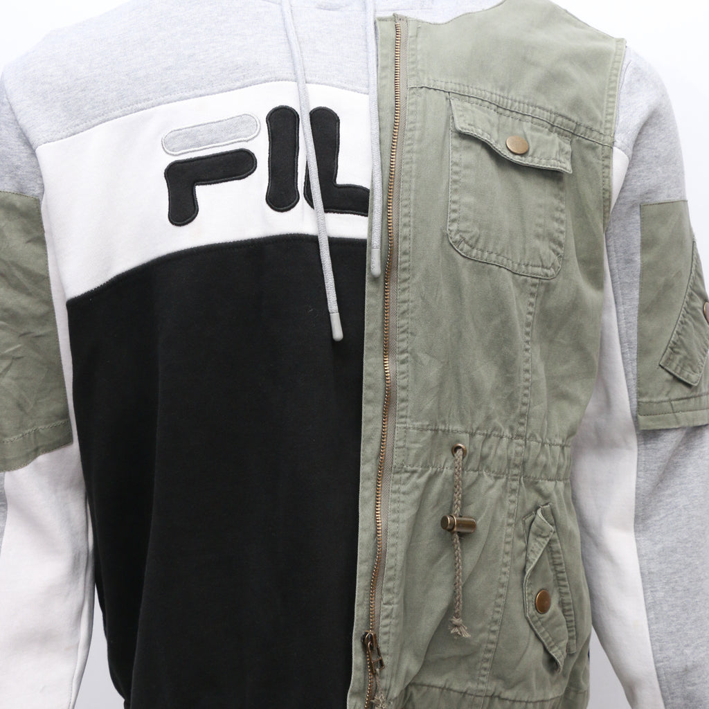 CR1039 Reworked Branded Contrast Side Panel Hoodie Jackets
