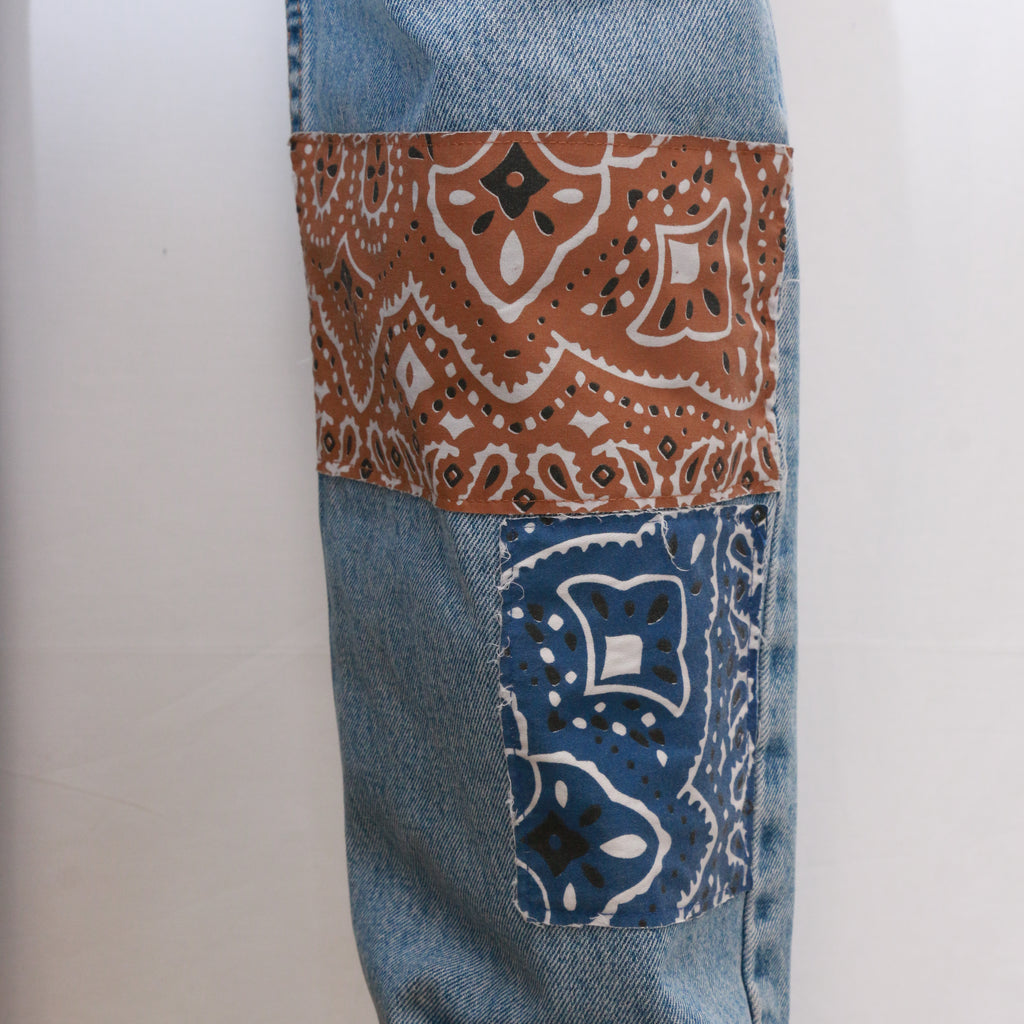 CR0083 Denim Day Reworked Pants With Hankey Patches