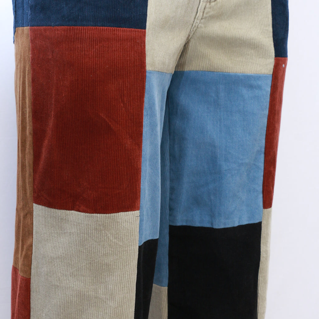 CR413 Reworked Unisex Patch Work Loose Fitted Y2K Style Corduroy Pant