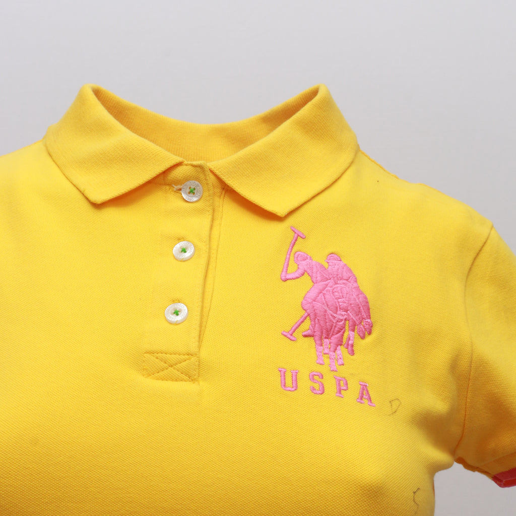 CR1047 Reworked Branded Yellow Bellyshirt With Pink & Green Patch