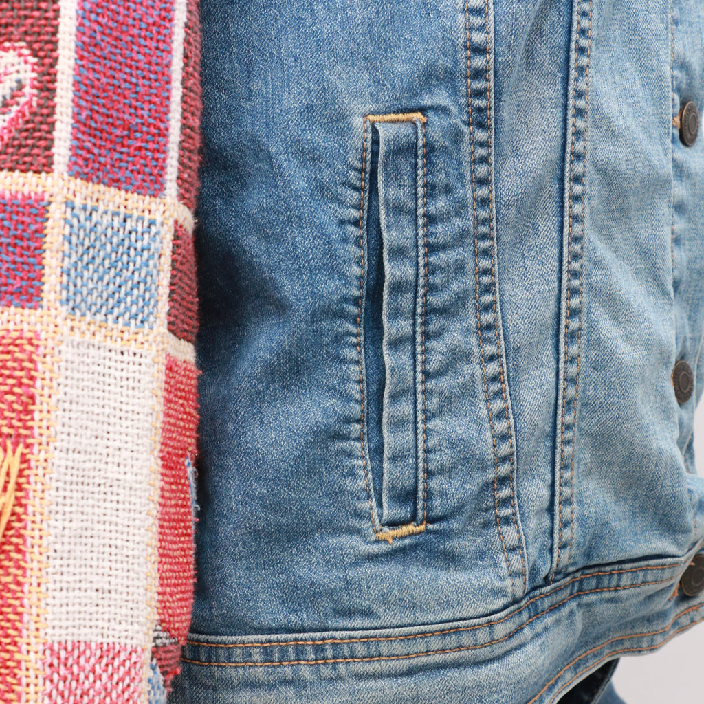 CR20 Women's Denim Jacket with reworked contrast sleeves
