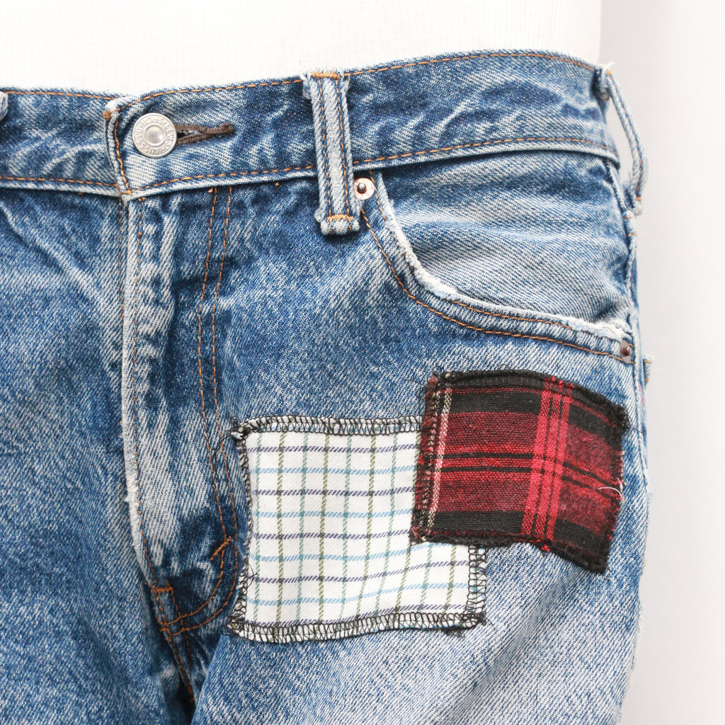 CR065 Reworked Patchwork Denim Pants for Men