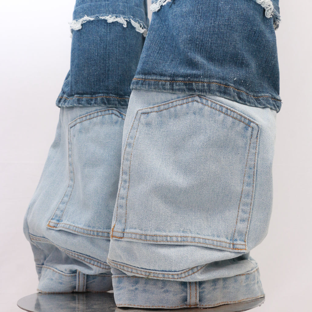 CR067 Reworked Levis Rawedges Denim Pants for Ladies