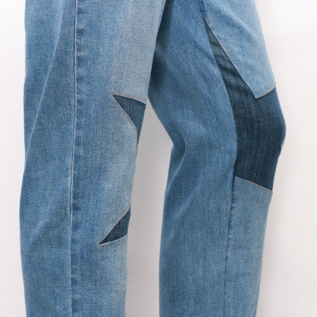 CR451 Ladies Reworked Levis Eye Catching Star Patches Jeans