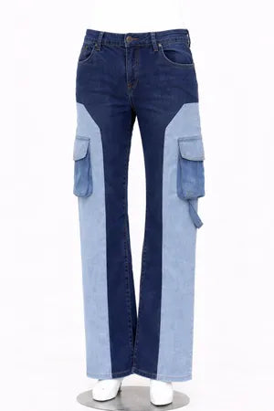 CR1145 Upcycled Cargo Panel Denim Pants