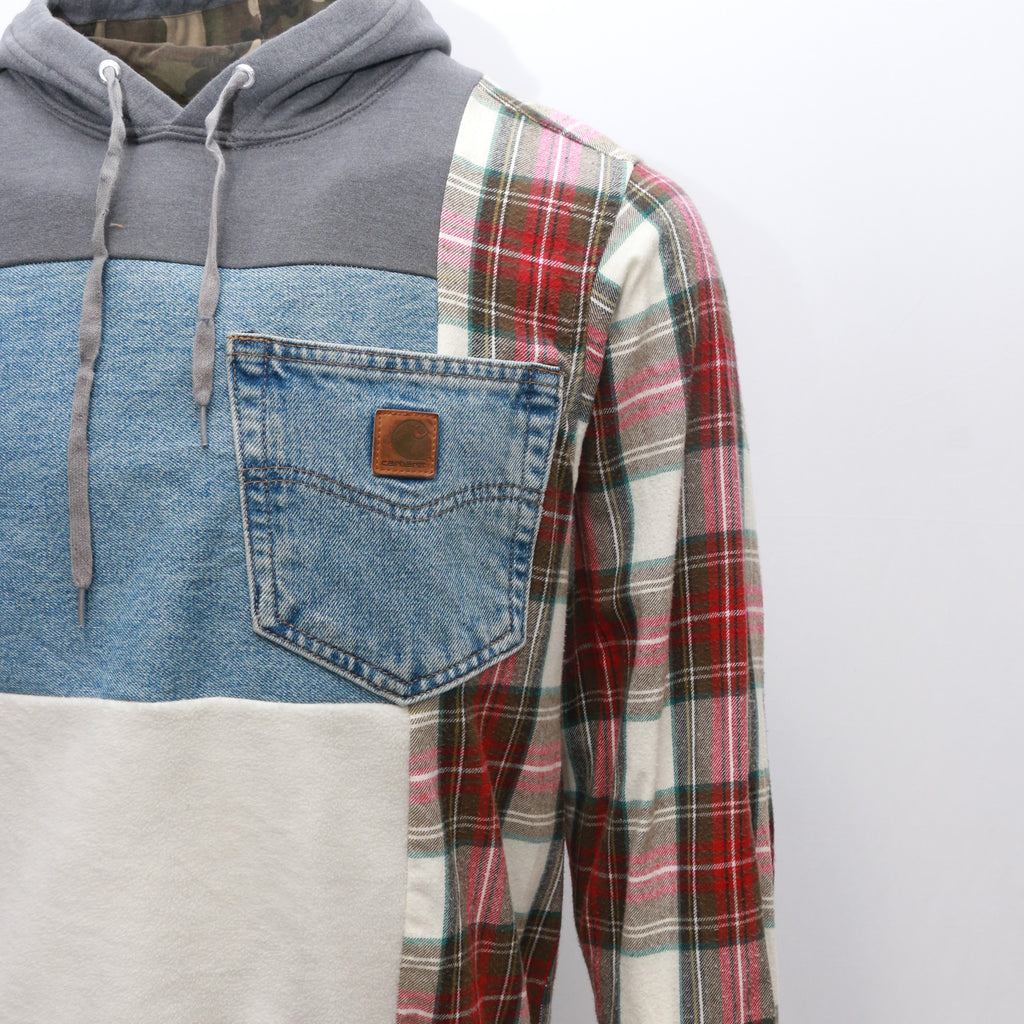 CR327 Men Reworked Purposeful Edge Carhartt Hood With Denim