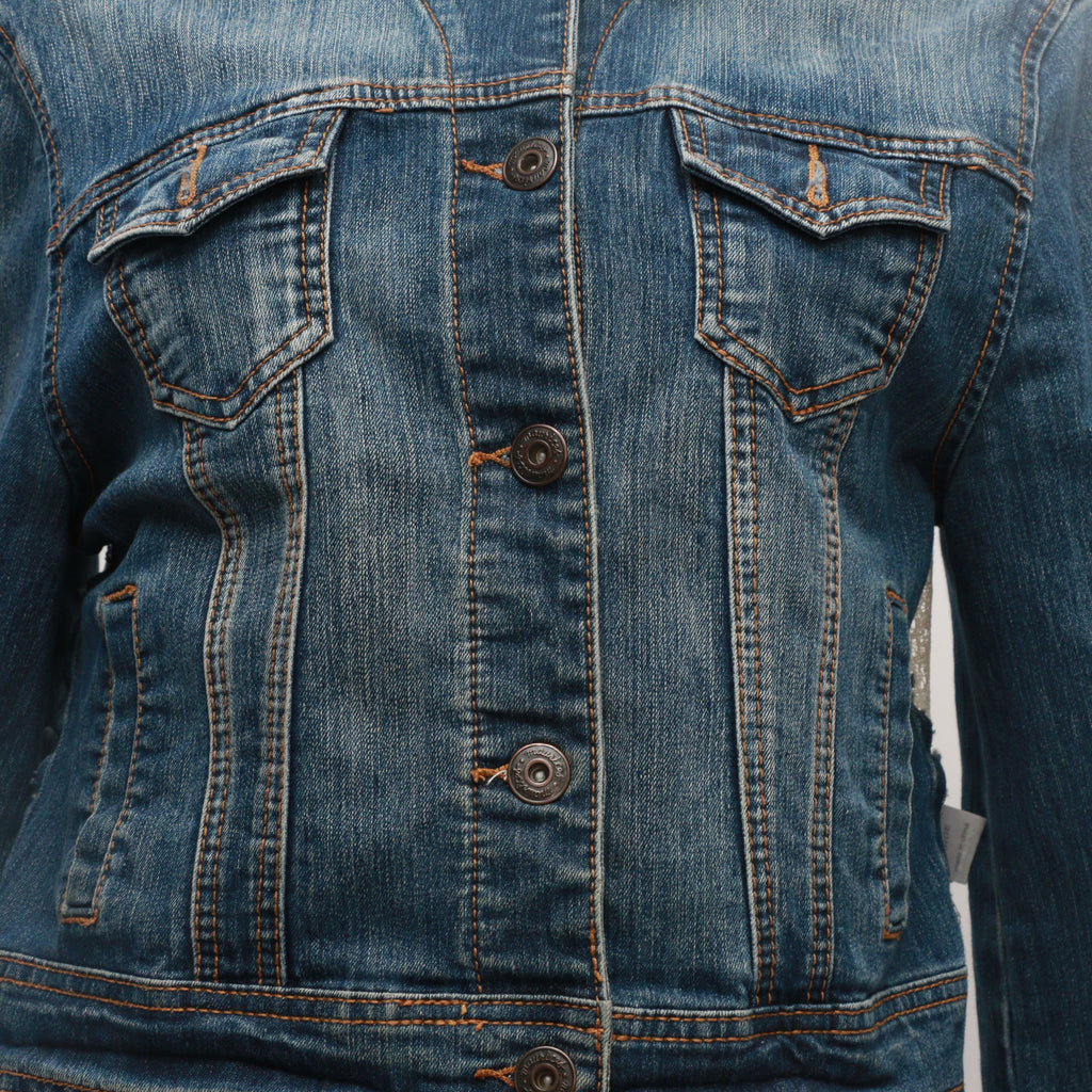 CR248 Mix Brands Reworked Denim Net Jacquard Jacket