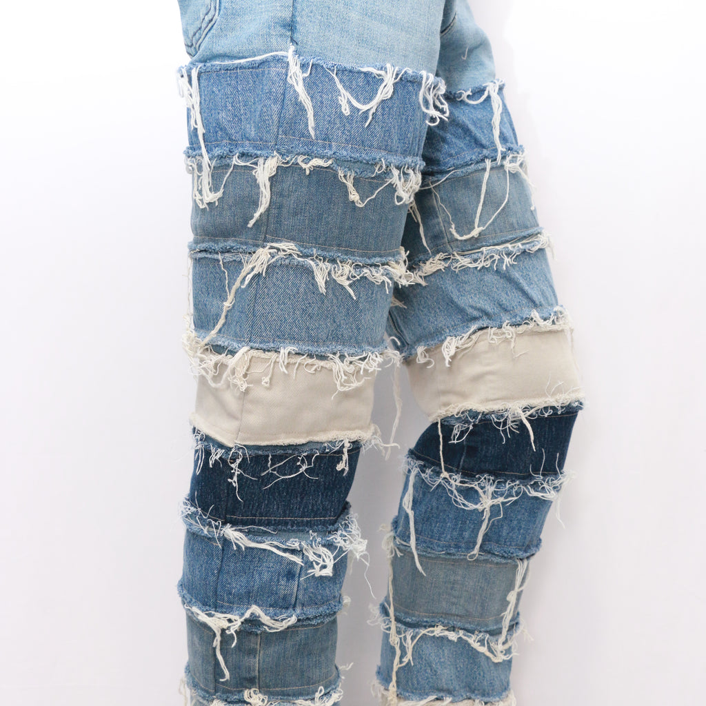 CR667 Reworked Patchwork Raweffect Denim Trouser