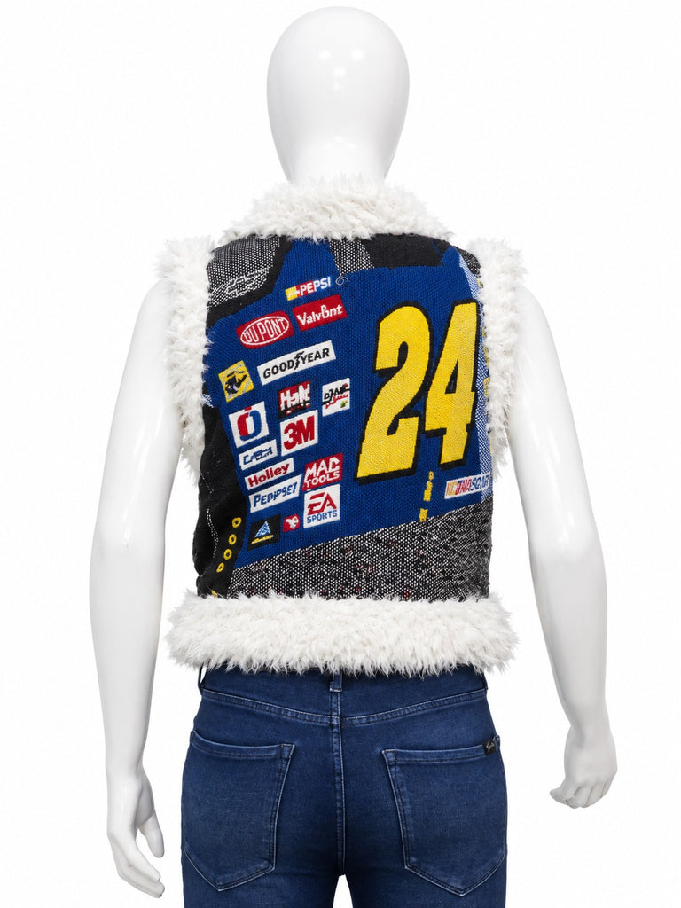 CR2299 UPCYCLED RACING TAPESTRY SHERPA VEST