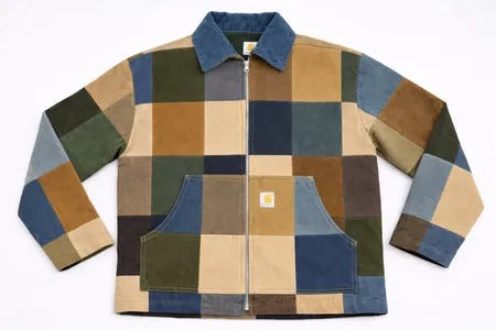 CR1166 Upcycled Heritage Patchwork Zip Jacket