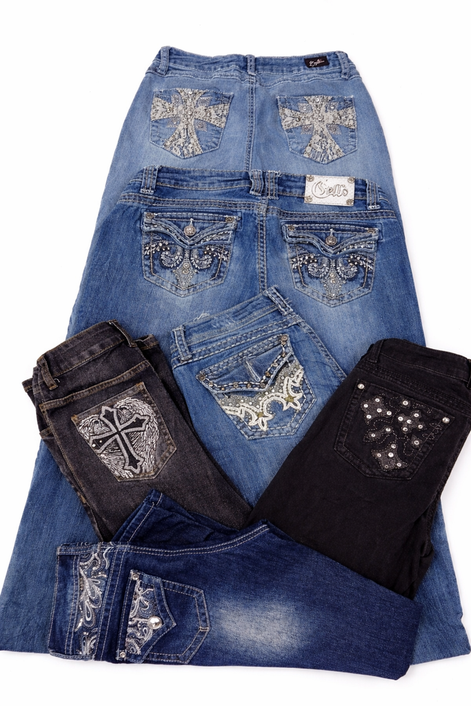 CR7228 Y2K Flare And Straight Jeans