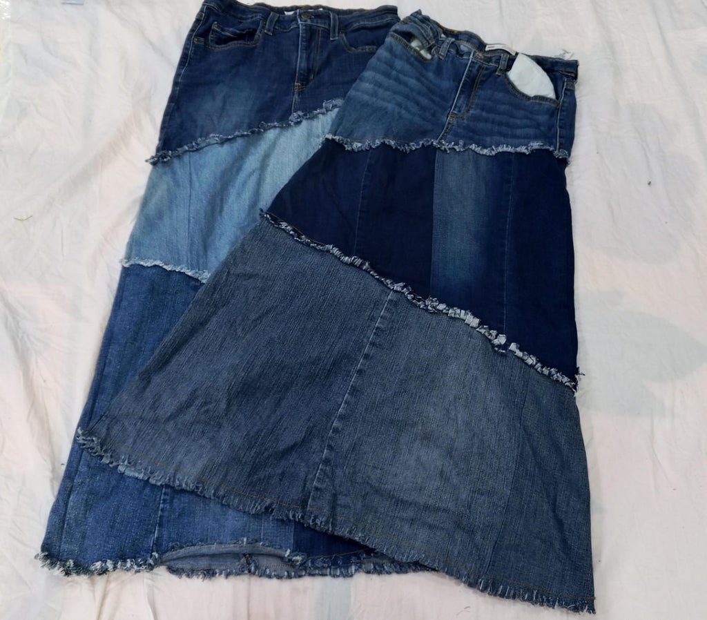 CR11509 Upcycled Levi’s Maxi Skirts
