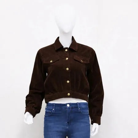 CR1223 Upcycled Cropped Cordoury Jacket