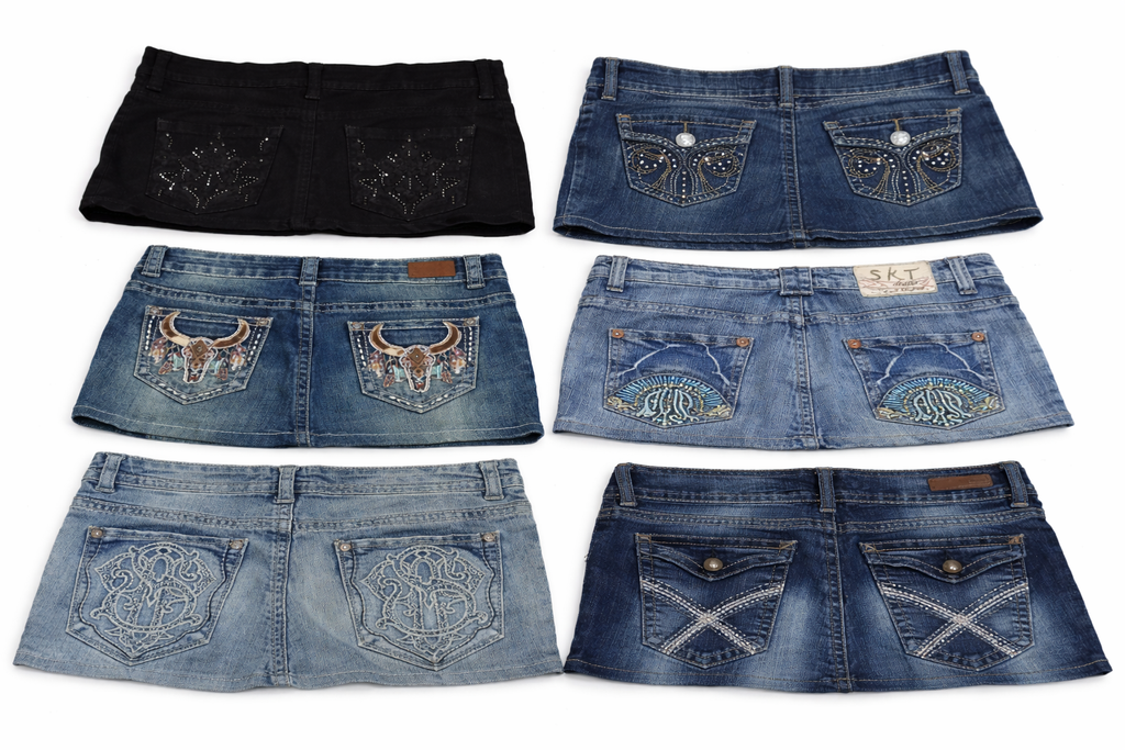 CR7327 Rework Y2K Mini Denim Skirts