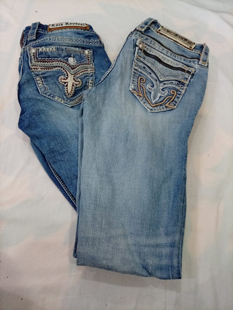 CR12141 Vintage Rock Revival Flare Jeans