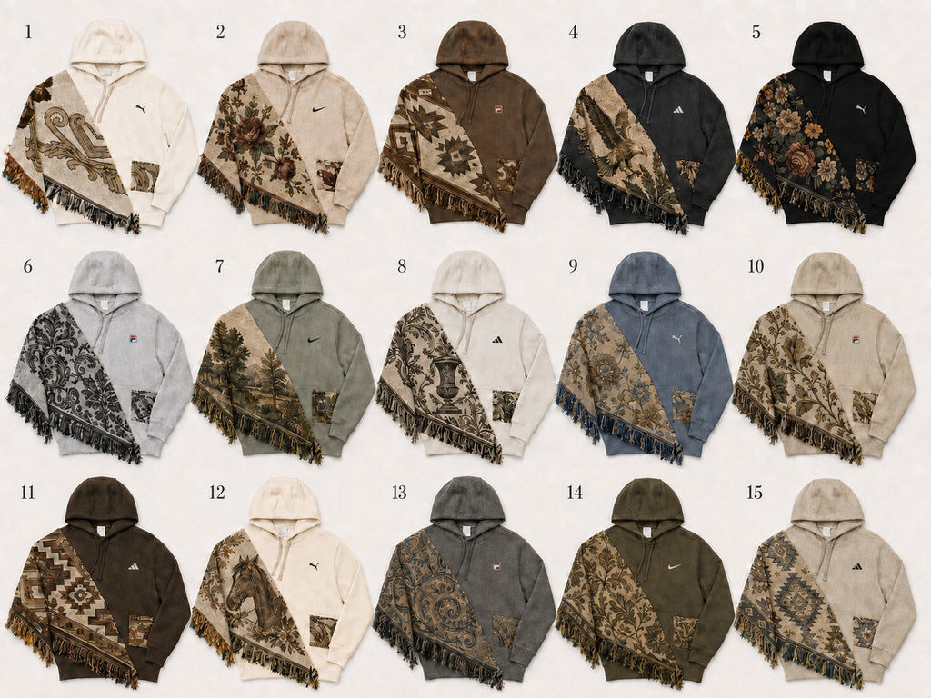 CR2213 UPCYCLED TAPESTRY PANEL HOODIE