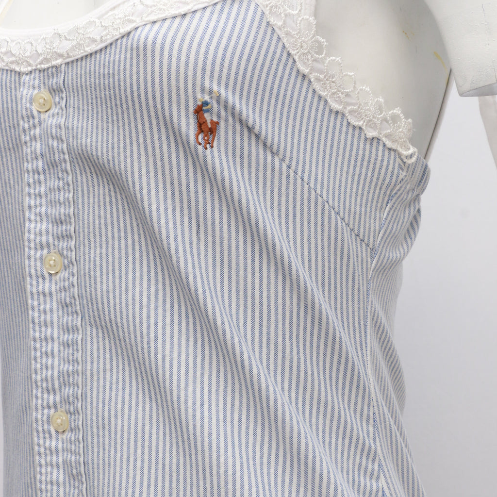 CR1017 Reworked Ladies Sleeveless Button up Shirt