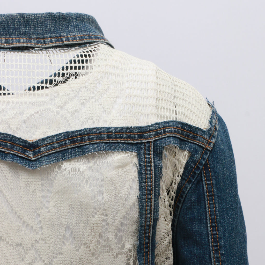 CR248 Mix Brands Reworked Denim Net Jacquard Jacket