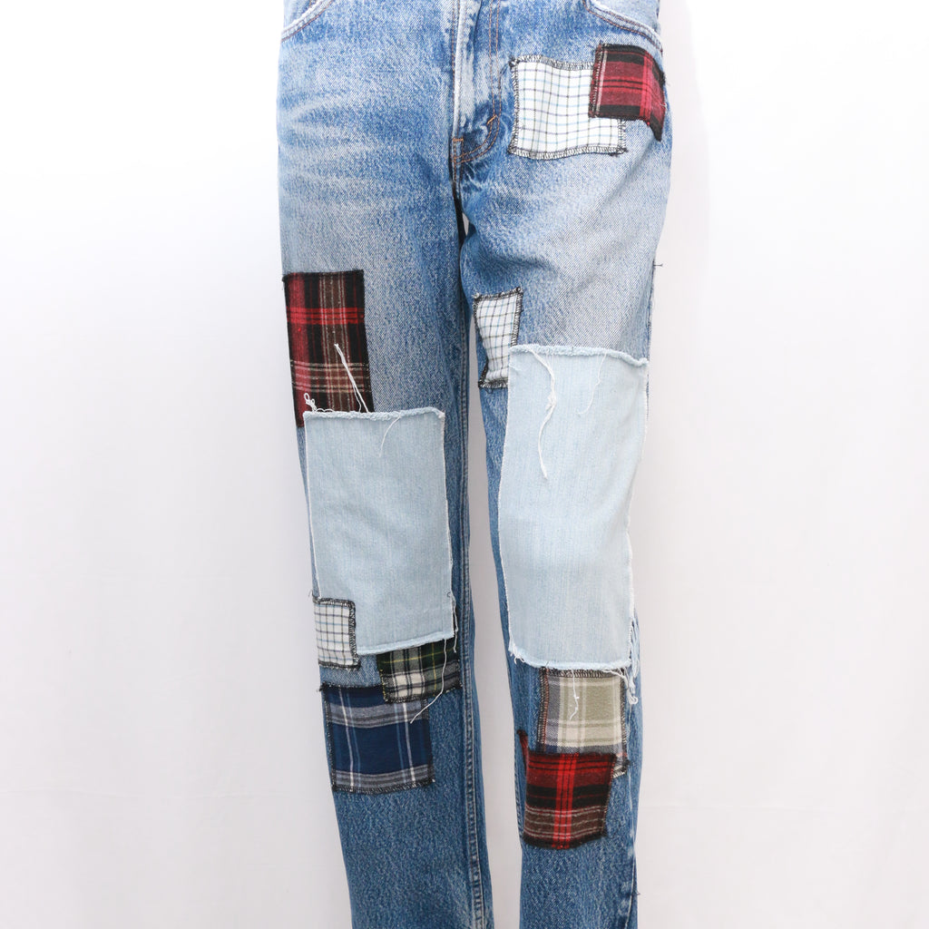 CR065 Reworked Patchwork Denim Pants for Men