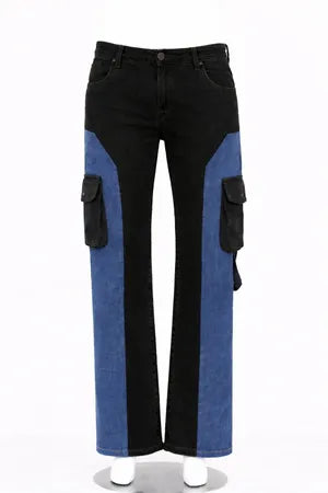 CR1145 Upcycled Cargo Panel Denim Pants