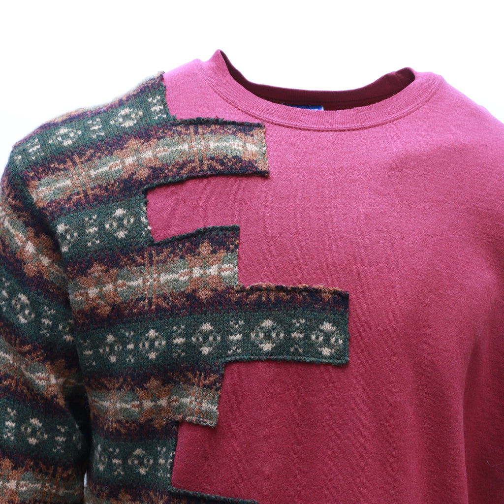 CR017 Branded Men Reworked Sweatshirt With Colorful Insert