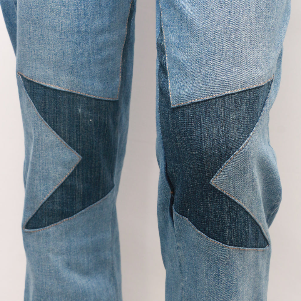 CR451 Ladies Reworked Levis Eye Catching Star Patches Jeans