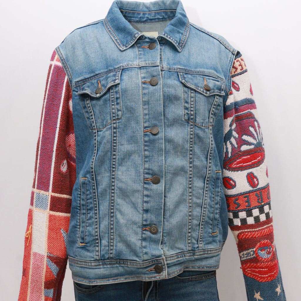 CR20 Women's Denim Jacket with reworked contrast sleeves