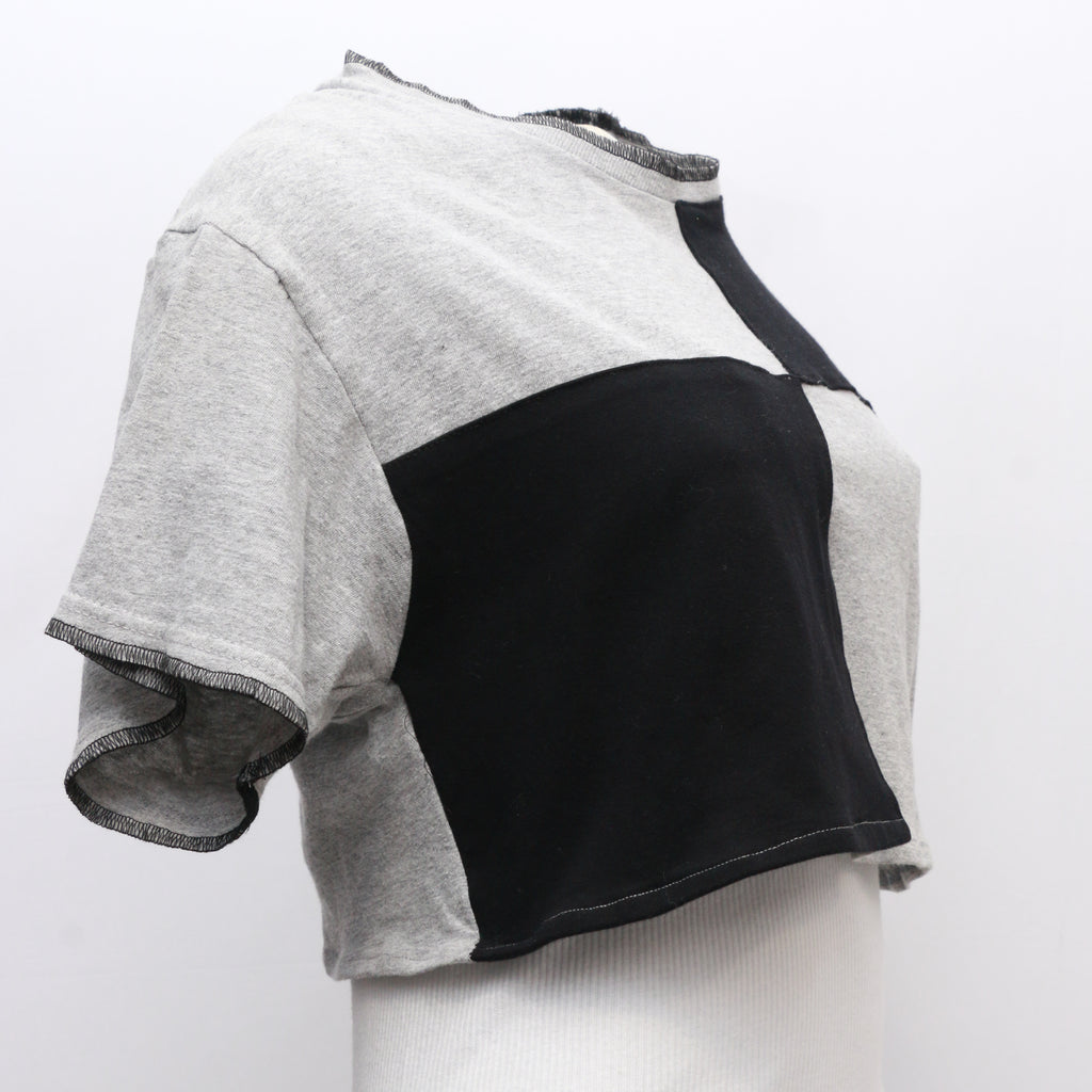 CR004 Reworked Branded Crop Top & Shorts Set