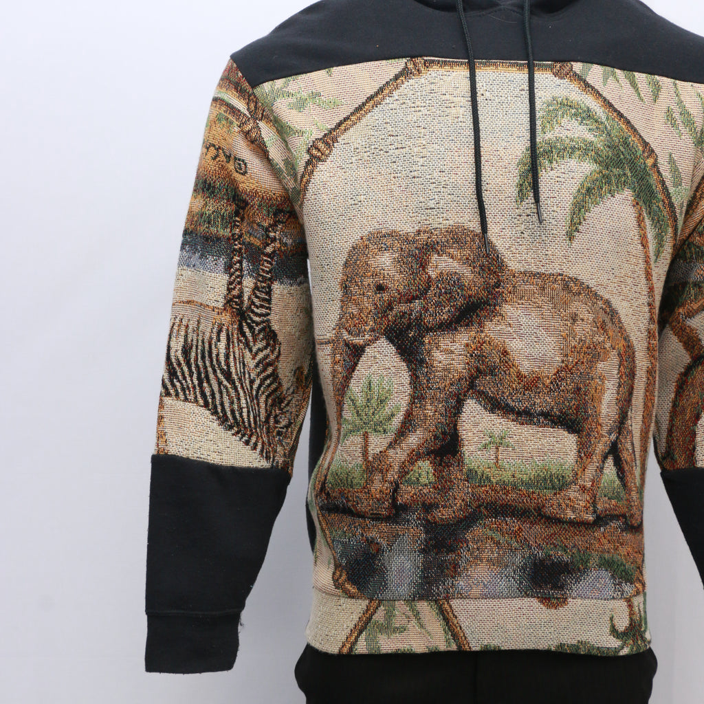 CR1012 Reworked Hoodies With Vintage Blankets Design