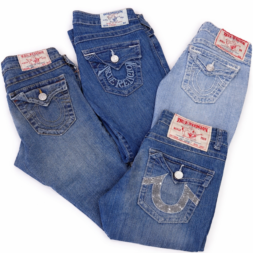 CR7232 Vintage True Religion Flare And Straight Jeans