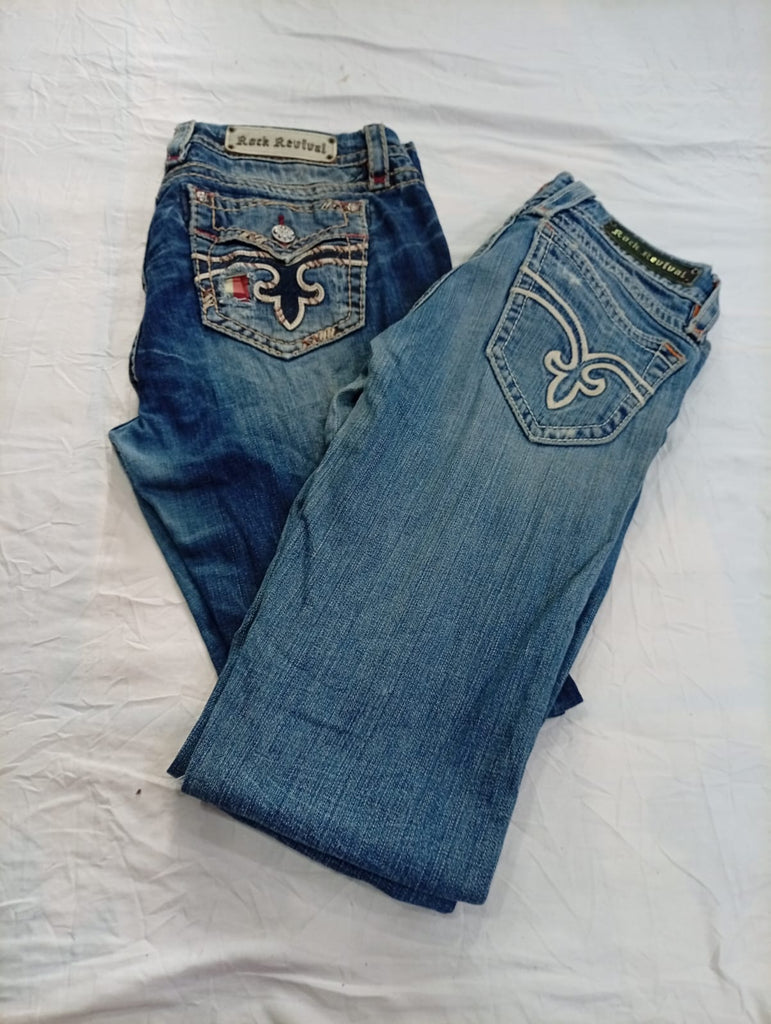 CR12477 Vintage Rock Revival Flare and Straight Jeans