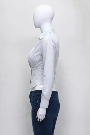 CR1128 Upcycled Buttoned Waist Crop Top