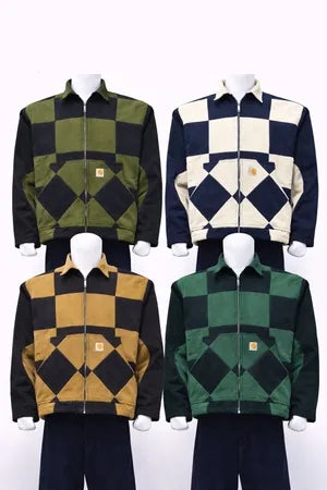 CR1314 “Checker Forge” Upcycled Patchwork Jacket