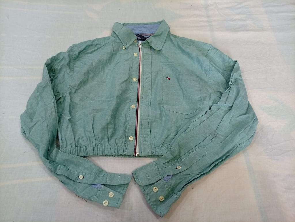CR13145 Upcycled Mix Branded Crop Shirts